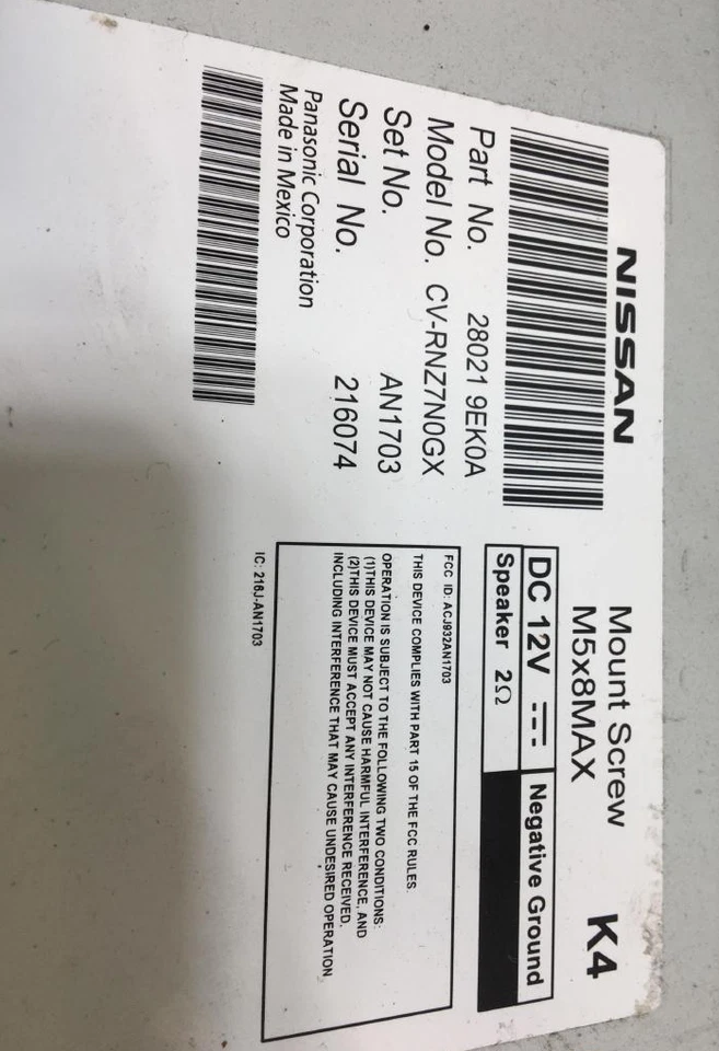 Receptor de rádio tela 7" Nissan Sentra Versa 2018-2019 - Imagem 3 de 3