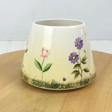 Home Interiors Floral Jar Candle Topper Shade flowers butterflies dragonfly