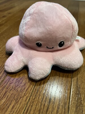 Teeturtle Reversible Octopus Mood Plush Blue/Pink Squid Plushie