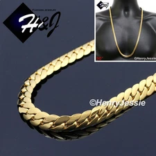 30"MEN's Stainless Steel 6mm Gold Plated Miami Cuban Curb Chain Necklace*GN155