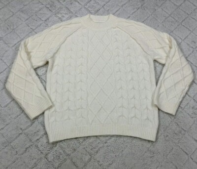 Asos Design Sweater Women's 10 White Cream Cable Knit Chunky Cozy Warm 