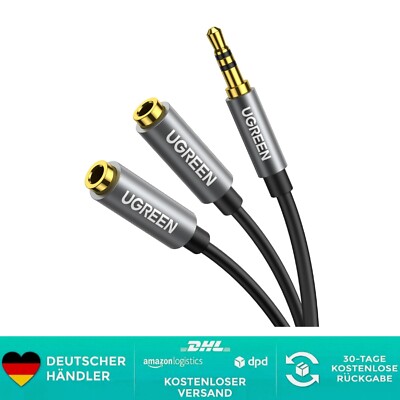 UGREEN Audio Splitter 3,5mm Aux Splitter Verlängerung Kabel für Zwei Kopfhöre...
