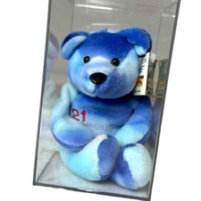 Sammy Sosa 21 Tie Dye Blue Salvinos Bammers Beanie Bear Tags Display Case 1999