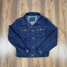 Patagonia Women's Dark Wash Cotton Denim Jacket Dark Blue Size Medium Uk M