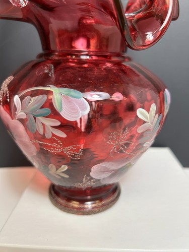 Fenton The Glass Legacy Collection 95th Anniversary Cranberry Floral Basket - Imagen 11 de 19