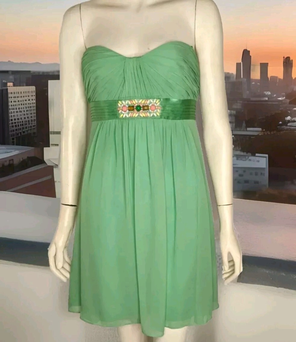 bcbg green dress strapless Bubble Strapless Cocktail