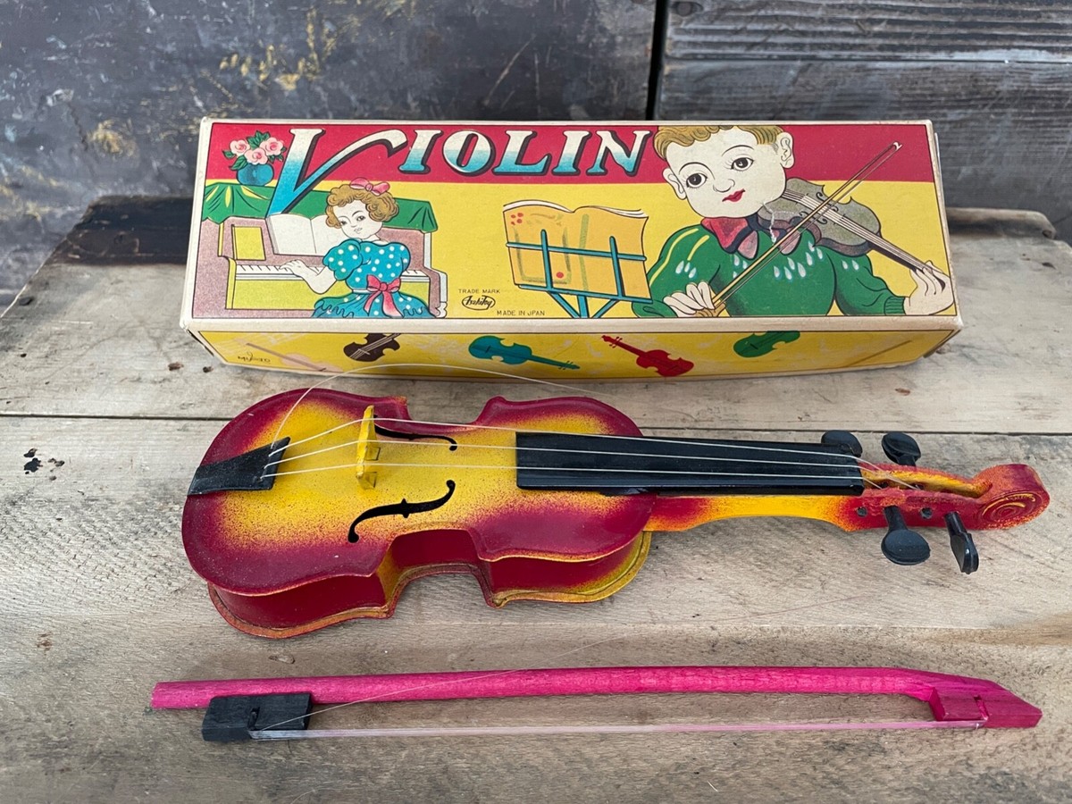 Vintage Asahi Toy Violin with bow Made in Japan with Original