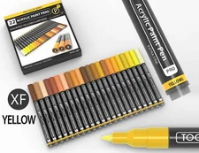 Acrylic Paint Pens 22 Assorted Yellow & Browns Pro Color Series (EXTRA FINE)