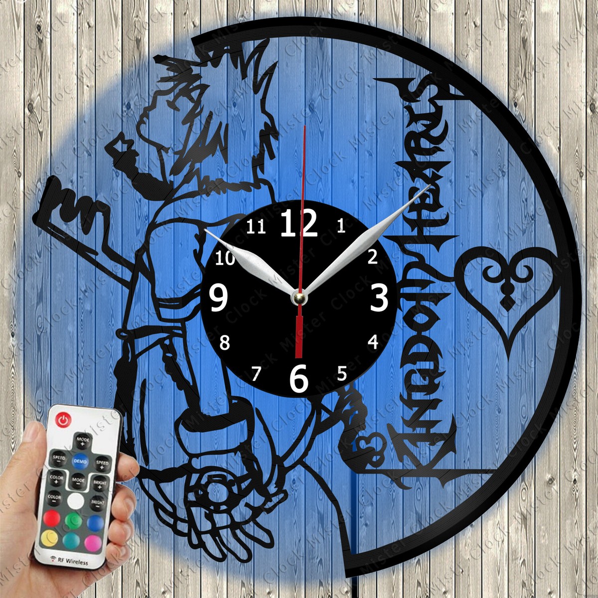 LED Clock Kingdom Hearts Anime LED Light Vinyl Record Wall Clock