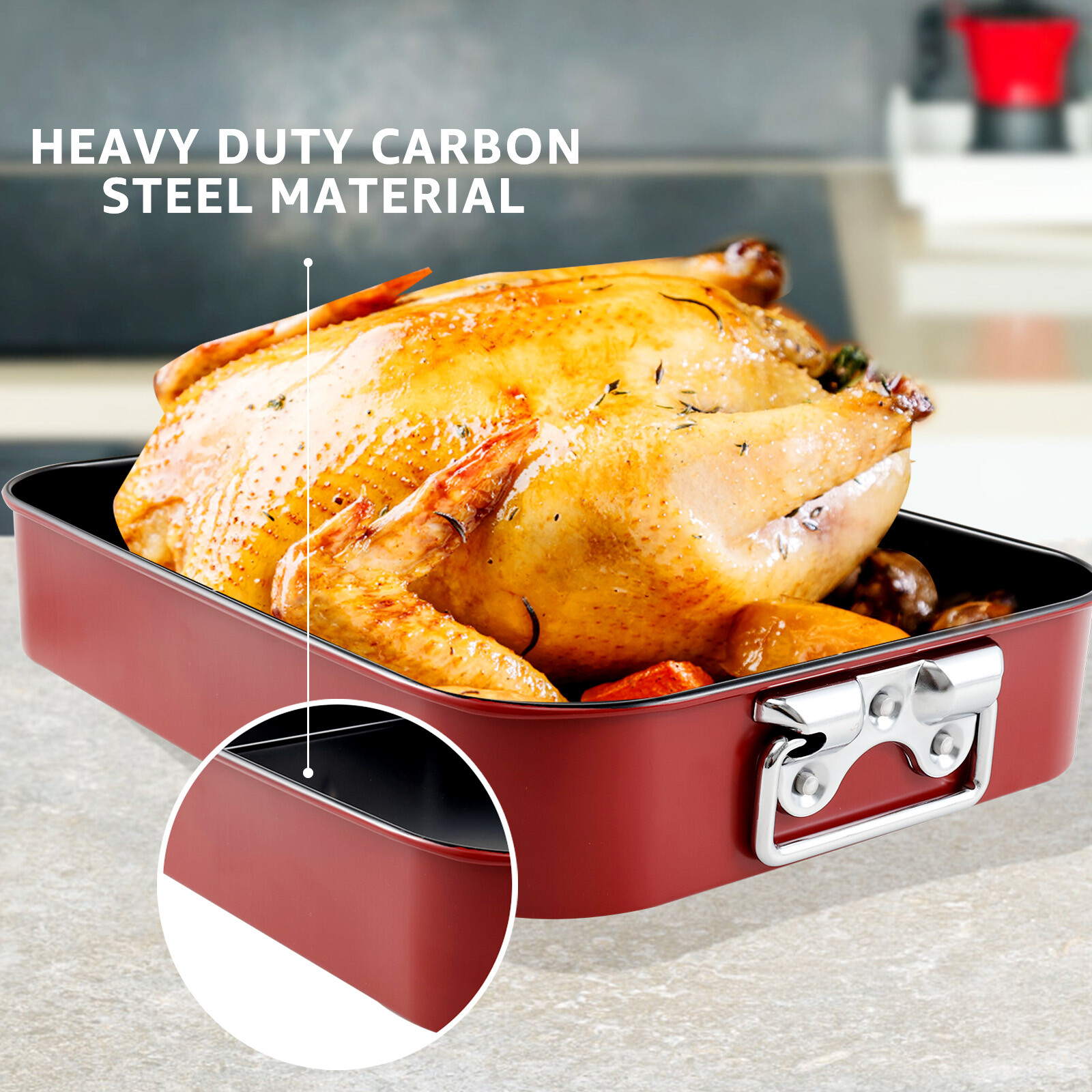 Turkey Roasting Rack Extra Large Stainless Steel Roasting Pan Usa