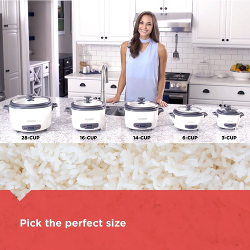 3-Cup Electric Rice Cooker with Keep-Warm Function, White, RC503 - Picture 5 of 7