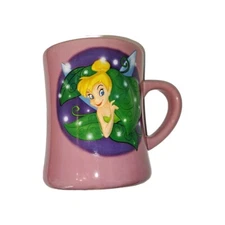 Disney Tinkerbell Mug Pink 4 Inches Wide 4.5  Inches Tall