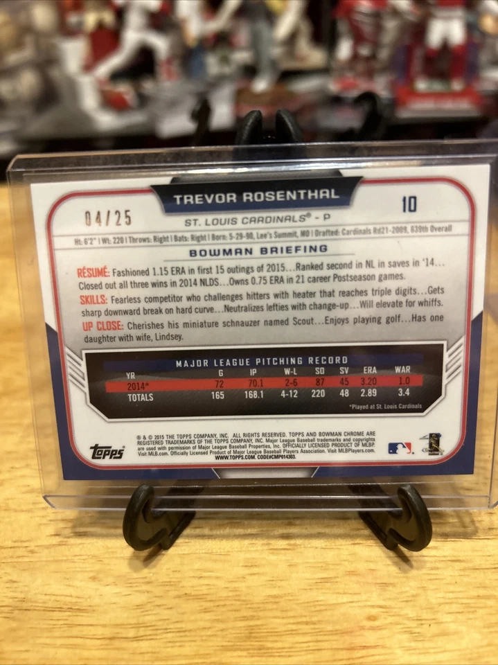 2015 Bowman Chrome Orange Refractor Cardinals Trevor Rosenthal 04/25 — 第 2/3 张图片