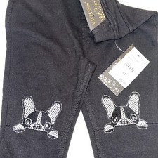 VIGOSS girls SZ 4T skinny black pants with silver doggie NWT  O 