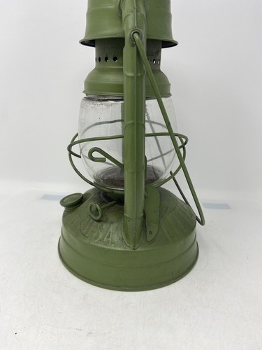 Dietz Little Wizard Green Kerosene Lantern Clear Glass NY USA 12” w/ Handle - Picture 15 of 24