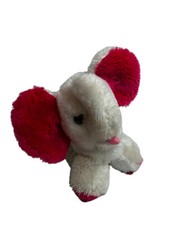 Fun Farm by Dakin White Pink Elephant Plush Vintage 1978 Trunk Up Sitting