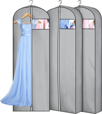 4" Gusseted Garment Bags for Hanging Clothes 65" Dress Bags for Gowns Long Wa...