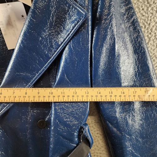 Hugo Trench Coat Women's Dark Blue/Navy Belted Cuffs Side Pockets Long Sleeves 6 - Picture 4 of 17