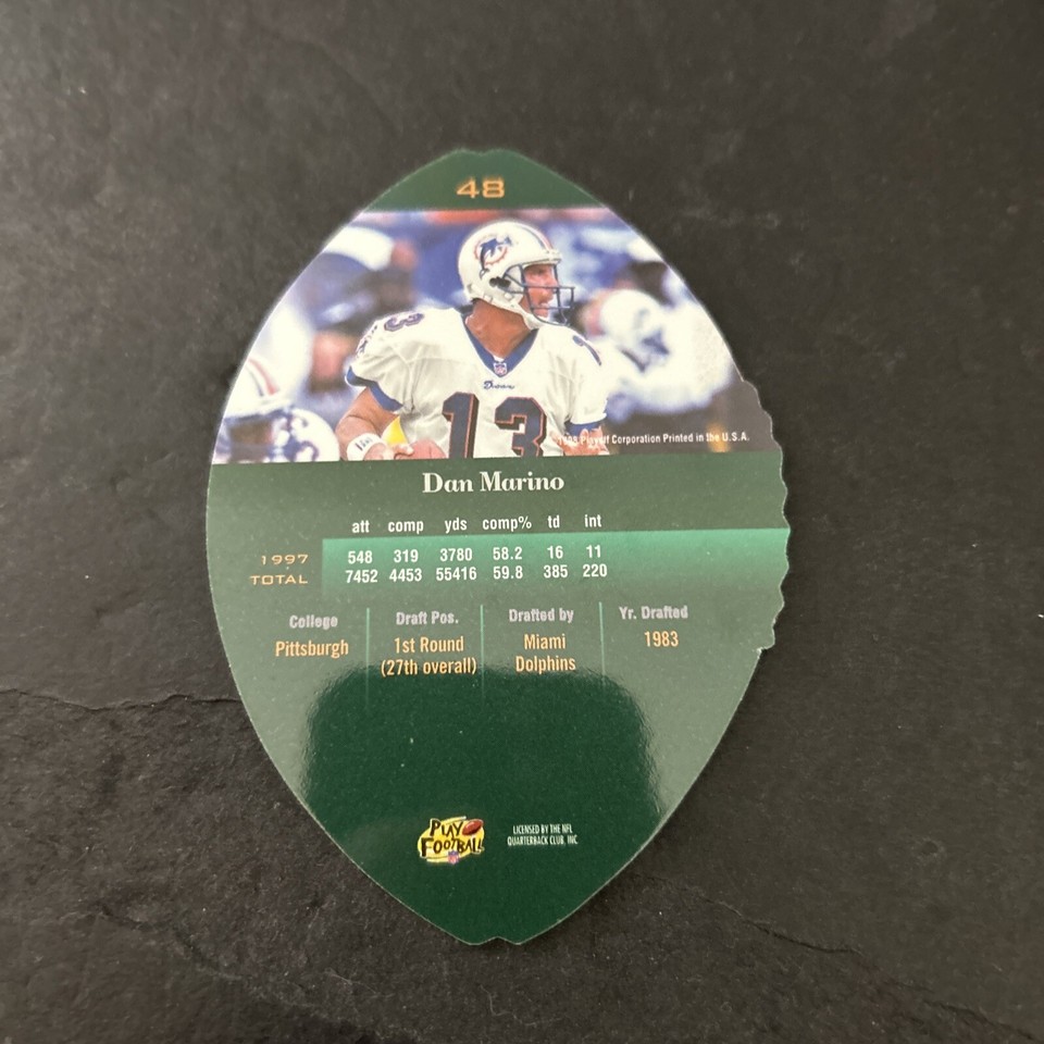 1998 Playoff Contenders Leather Footballs Silver 48 Dan Marino Dolphins HOF eBay