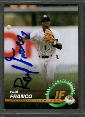 1998 Connie's Pizza Raul Franco Kane County Cougars Signed Autograph (A85)