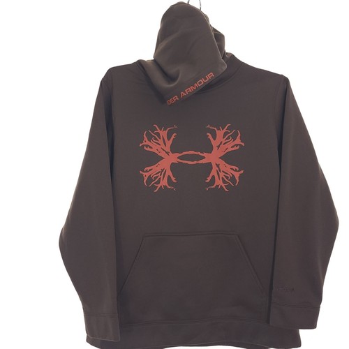 Under Armour UA Storm Youth XL Boys Hoodie Loose Fleece Lined Brown Antler YXL - Picture 2 of 9