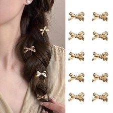 Small Hair Clips Silver Bow Knot Hair Clip for Women Bow Hair Clips Hairpins ...