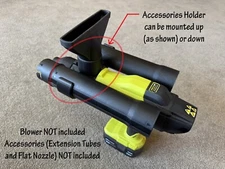 2 Accessories (Tapered Nozzle + Holder) For Ryobi 18V Compact Blower PSBLB01
