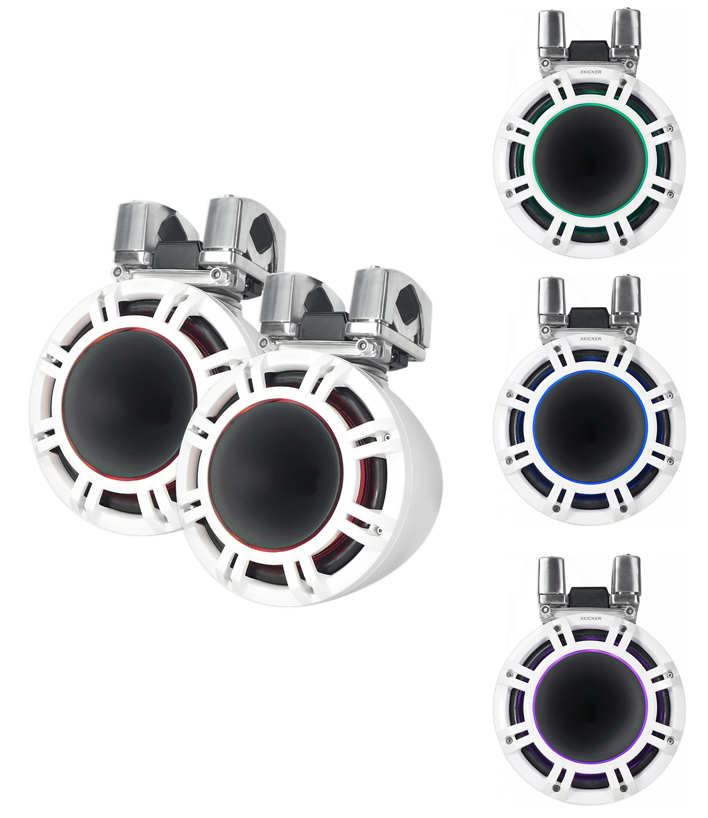 2 Колонки KICKER KMTC9 9 600 Вт White Wakeboard Tower Bluetooth-приемник Усилитель