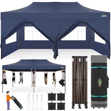 10x20ft Heavy Duty Pop up Canopy Party Tent Waterproof UPF50+ with 4 Sandbags