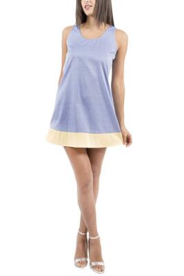 Malia Lab Kleid mit Schleife hellblau aus Bio-Baumwolle und Maisfaser Madein Italy