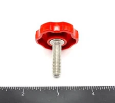 M8 x 25mm Thumb Screw Bolts Red 38mm Clamping Knob Stainless Steel 8mm 4 Pack 