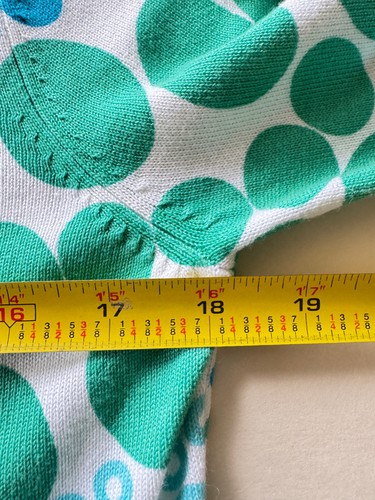 Vintage Berek Polka Dot Pullover Damen M blau grün Pailletten Frühling Strick Ostern - Bild 11 von 12