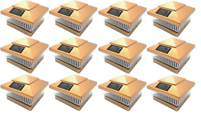 12PACK Super Bright Copper 5X5 3.2V Lithium-Ion 5 LED 78Lumen Solar Post PL248