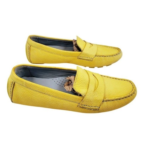 Cole Haan Leather Driver Loafer Citrine Yellow Penny Loafers 7.5B - Picture 6 of 9