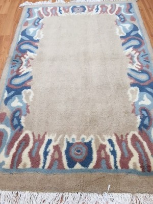 2'7'' x 4' New Modern Indian Oriental Rug - Hand Made - 100% Wool