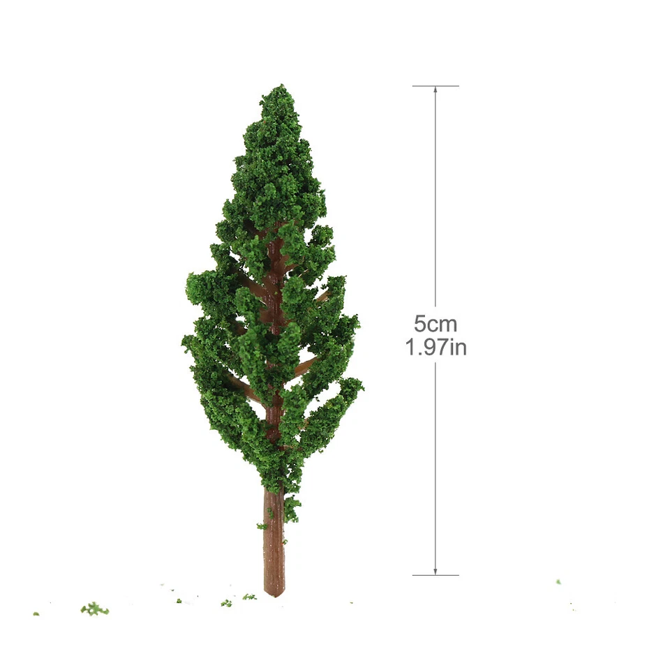 50pcs Model Pine Trees Green 1:150 For N Scale Railway Layout 5cm Plastic S5818 - Image 4 of 4