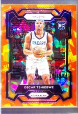 2023-24 Prizm Oscar Tshiebwe Prizms Orange Ice RC #292 Pacers