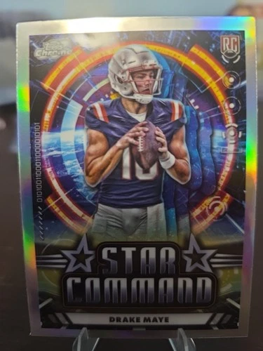 2024 Topps Cosmic Chrome Star Command Drake Maye Silver Refractor RC
