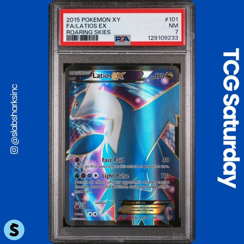 2015 POKEMON XY ROARING SKIES #101/108 LATIOS EX FULL ART PSA 7