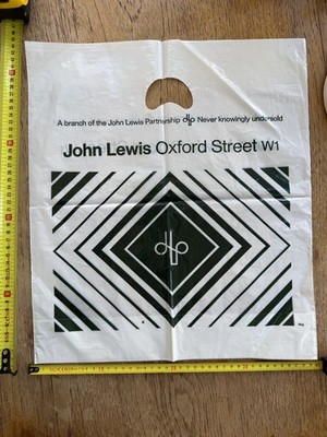John Lewis Oxford Street Vintage 1980s MCM Plastic Carrier Bag Retro JLP