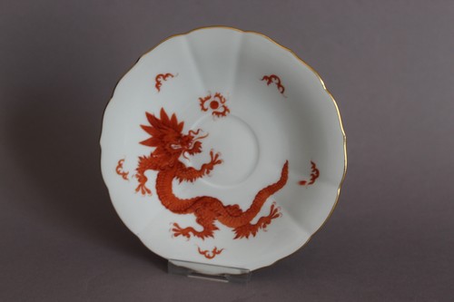 Meissen Mingdrache Rot Espresso Mokkatasse mit Untertasse - Picture 3 of 8