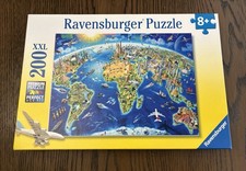 NEW Ravensburger Puzzle 200 XXL Piece World Landmarks Map Sealed 19” x 14”