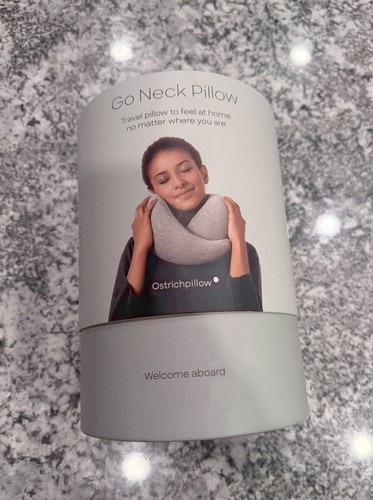 OstrichPillow Go Neck Pillow Luxury Travel Comfort & Carry Bag Deep Blue