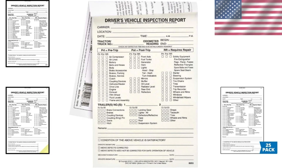 Compact 2-Ply Carbonless DVIR Report Books - 5.5" x 8.5" for Safety Compliance - Image 2 of 4
