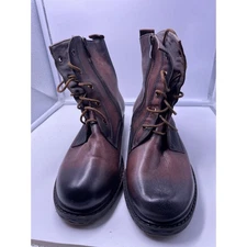 Womans Socofy Handmade  Brown Leather Ankle lace-up Boots Size UK39 US8.5 NWOB