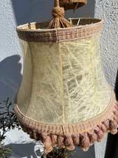 Vintage Retro Sehr Alter Lampenschirm Boho Bommeln Bordüre Hanfseil Original