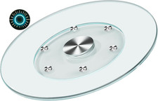 Large 35" Lazy Susan Glass Turntable for Dining Table - Smooth Swivel Design