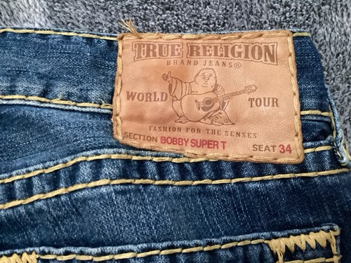 true religion bobby super t thick stitching jeans Men’s Size 34 - Measure 35x32 - Picture 4 of 16