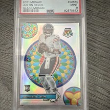 Panini 2021 Mosaic Glass Mosaic Justin Fields Bears Rookie Insert PSA 9 #GM-24