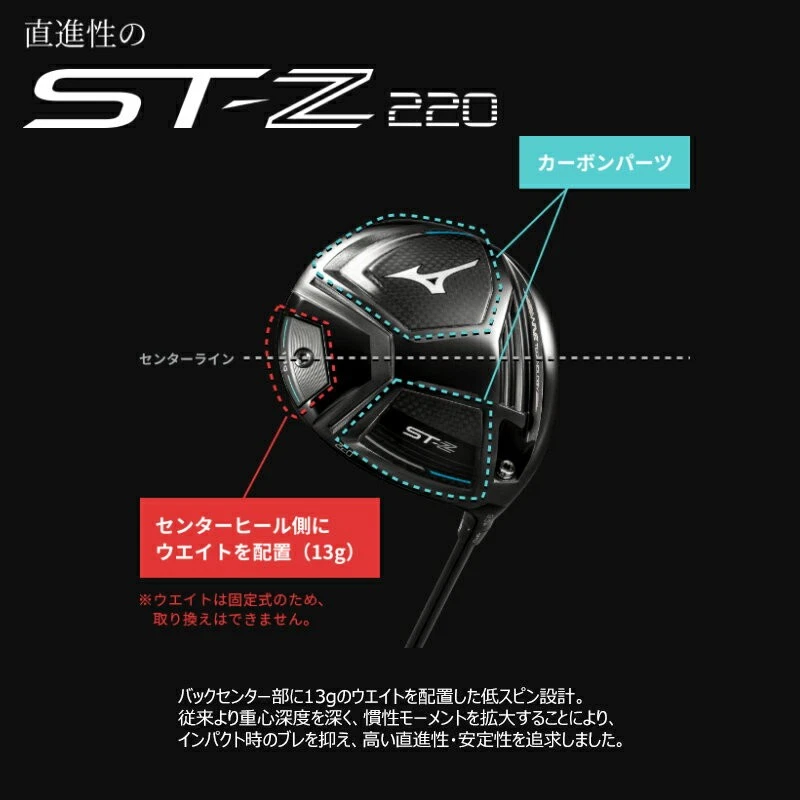 Mizuno ST-Z220 ドライバー Sフレックス 9.5度　短尺セット MIZUNO ST-Z 220 Driver 9.5deg RH TOUR AD GM D graphite Flex Stiff